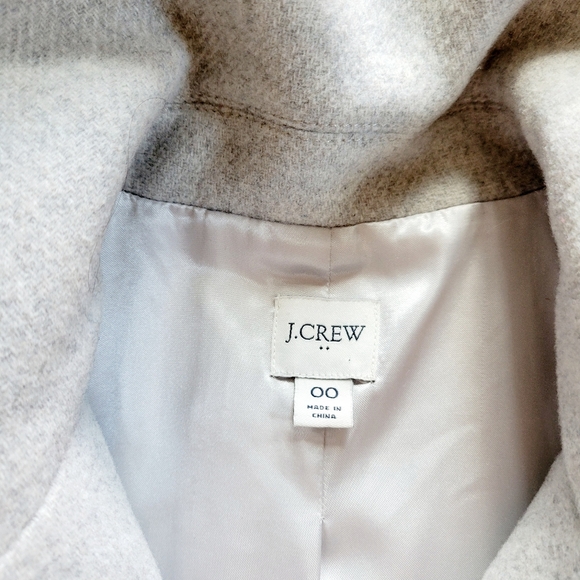 J. Crew Silver Gray Lady Day Coat Wool-blend Pea-coat Button Closure Jacket - Picture 9 of 12